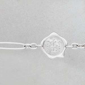 Arden Bracelet Rhodium Plate with Sterling Silver Medallion