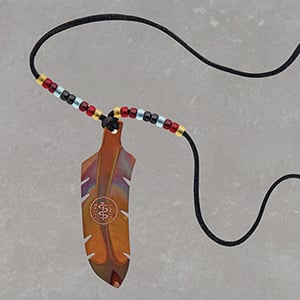 Wesley Havill Indigenous Art - Miskwaabik Miigwan Necklace Black Lace
