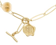 [I2316] Designer Collection - Corrine Anestopoulos - Arden Collar Gold with Gold Vermeil Medallion