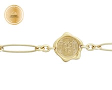 [I2318] Designer Collection - Corrine Anestopoulos - Arden Bracelet Gold with Gold Vermeil Medallion