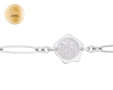 [I2319] Designer Collection - Corrine Anestopoulos - Arden Bracelet Rhodium Plate with Sterling Silver Medallion