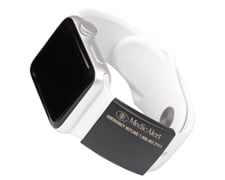 [A001] Engraved MedicAlert ID for Smartwatch Bands, Size Large in Matte Black 
