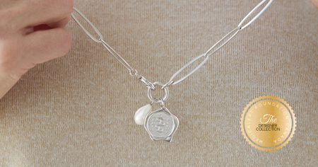 [I2315-35] Designer Collection - Corrine Anestopoulos - Arden Lariat Rhodium Plate with Sterling Silver Medallion