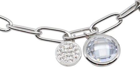 [I755] The Stainless Steel Collection - Crystal Charmer - Sliver